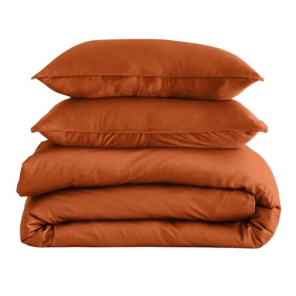 Quince Bamboo Duvet Cover Set King /Cal King Terracotta New